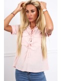 Powder-colored short-sleeved shirt MP25951 - Online store - Boutique